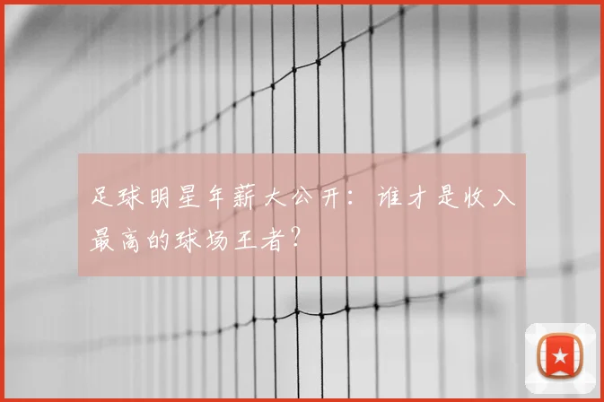 足球明星年薪大公开:谁才是收入最高的球场王者?